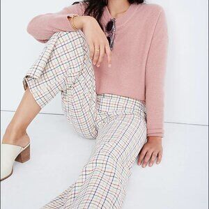 Madewell Emmett Wide-Leg Crop Pants in Rainbow Windowpane - Size 29